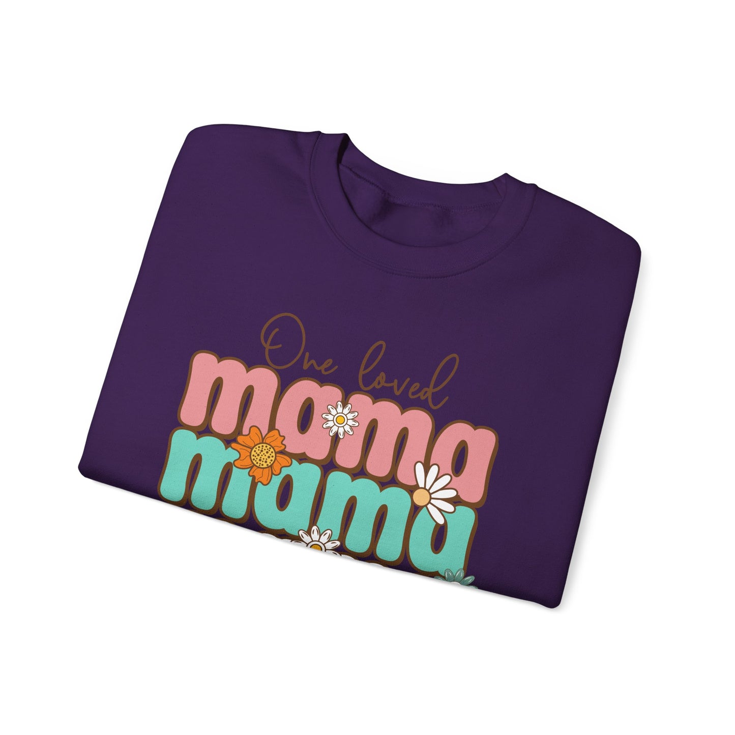 🌼💖 One Loved Mama Sweatshirt – Retro Floral Motherhood Crewneck