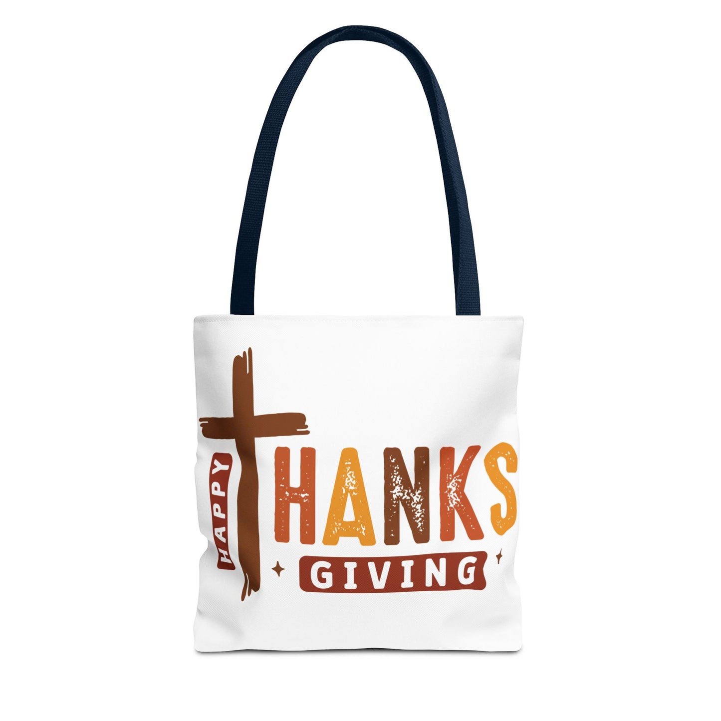 ✝️ Happy Thanksgiving Cross Tote – Faith & Gratitude in Fall Colors 🍂