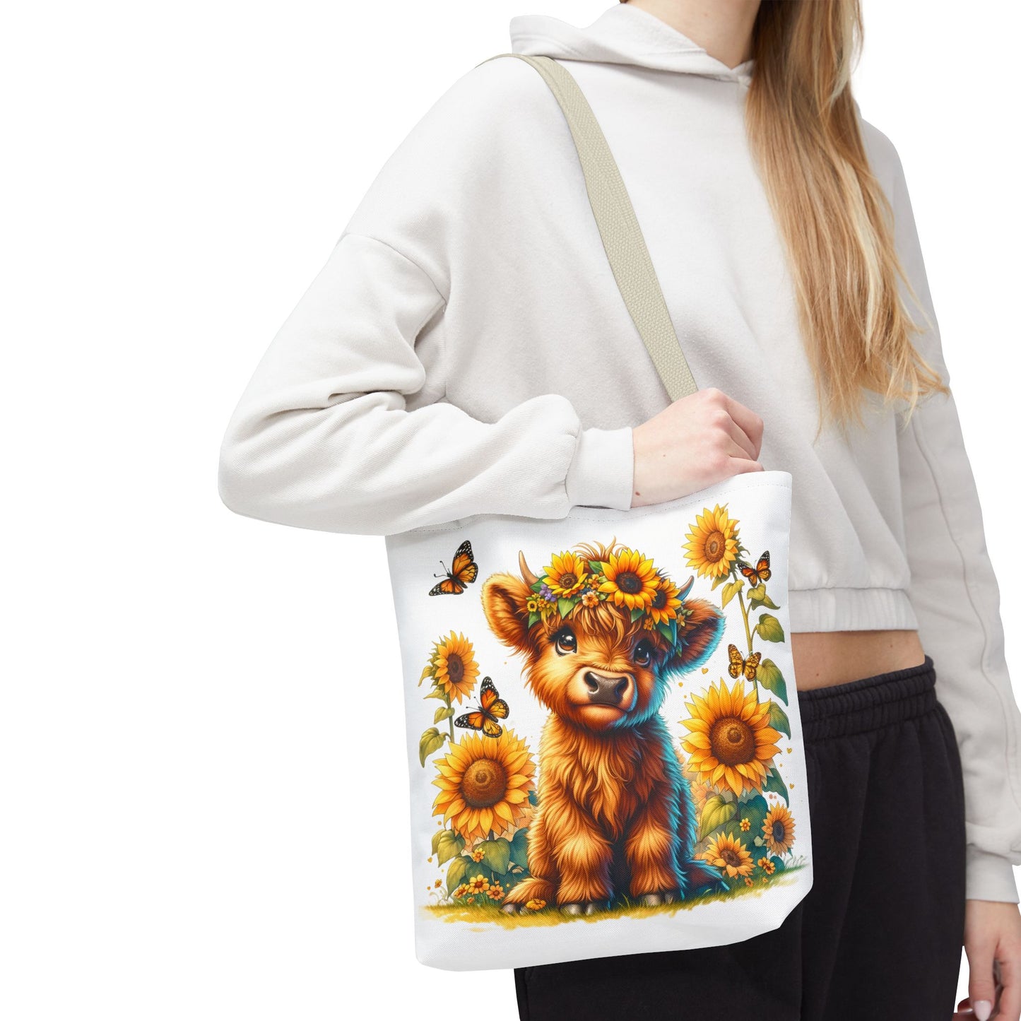 Bolsa de mano de vaca de las Tierras Altas: estética rústica de granja, bolsa de compras reutilizable con un toque rústico y chic, regalo inspirado en la naturaleza para amantes de los animales.