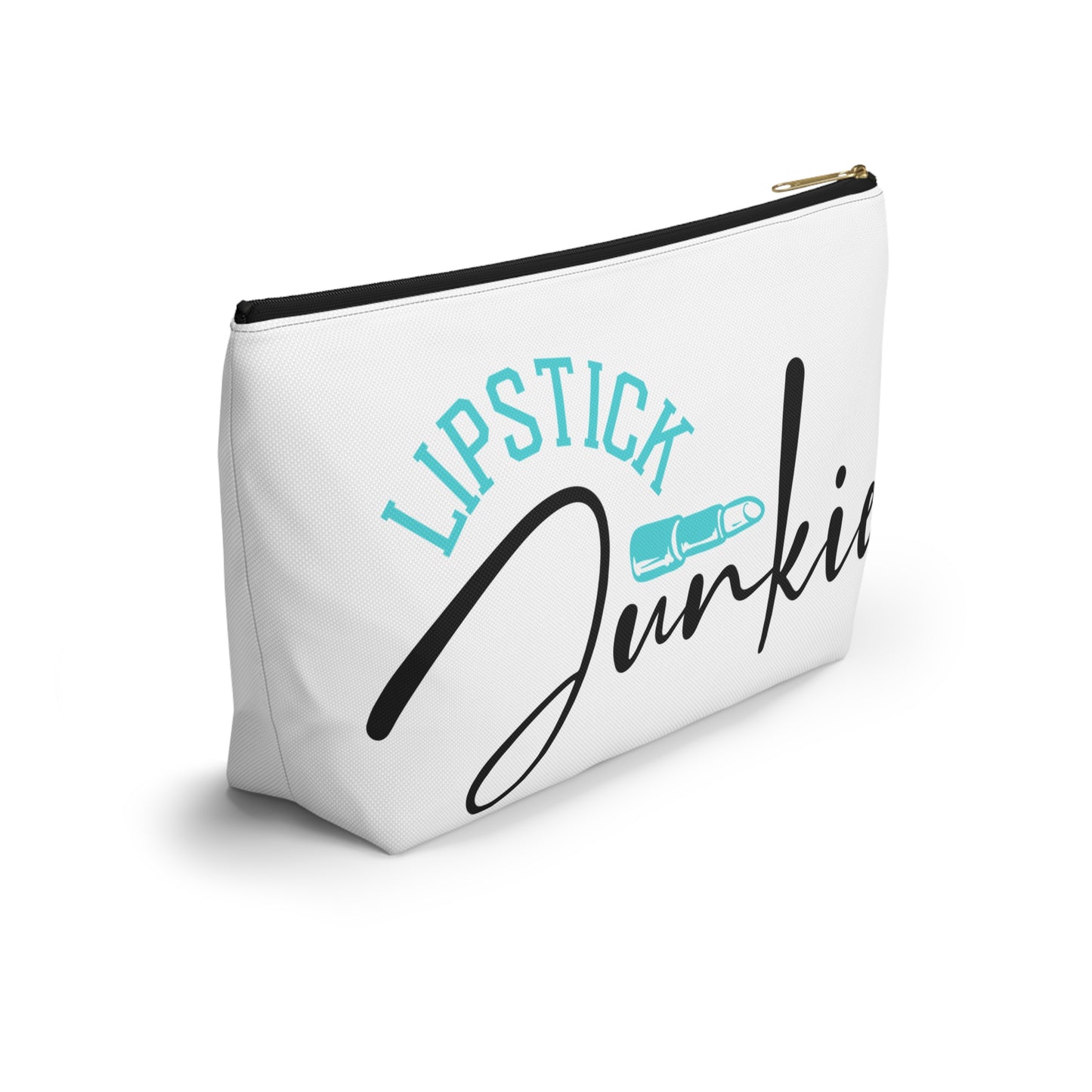Accessory Pouch – "Lipstick Junkie" Teal Makeup Bag