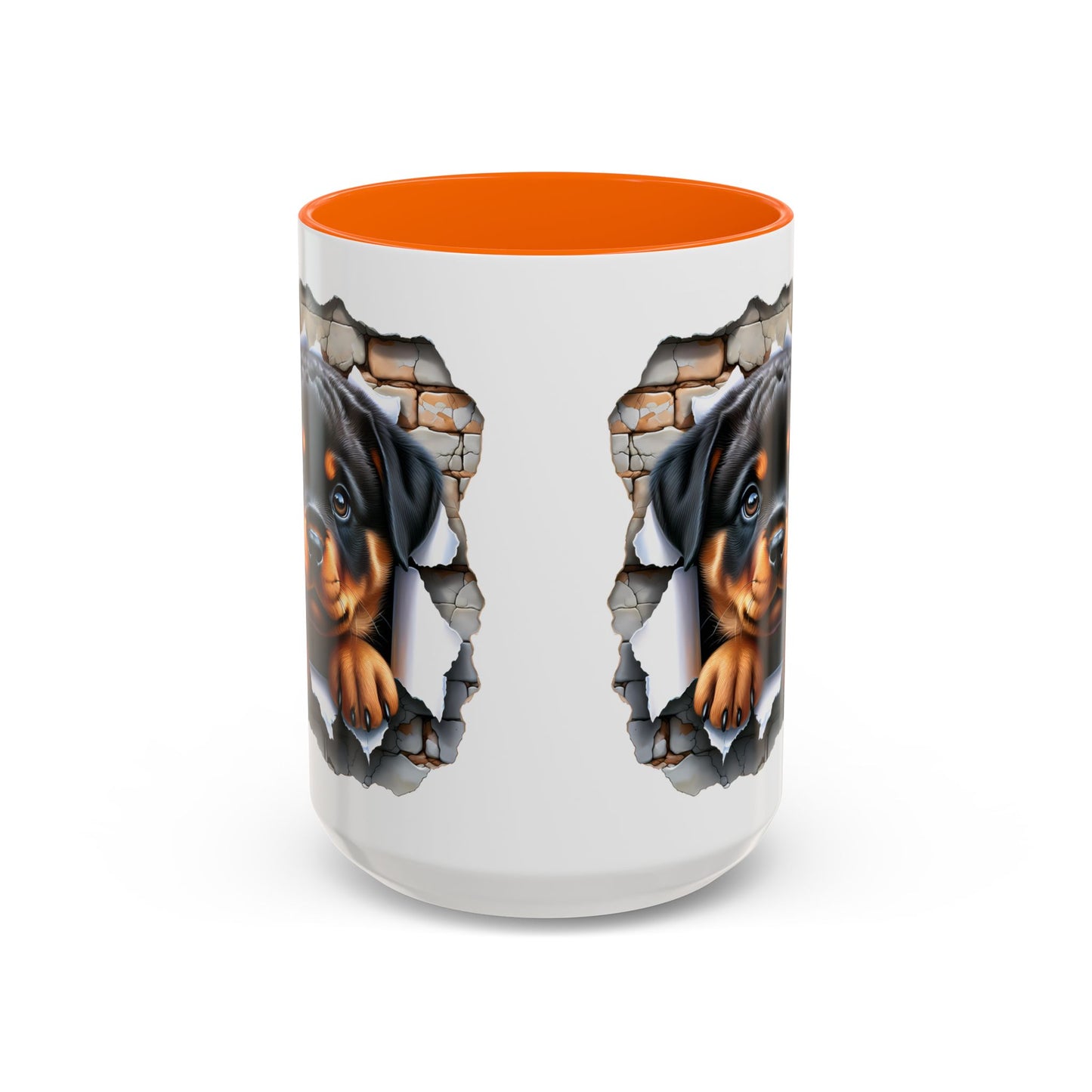 🐾☕ Rottweiler Puppy Accent Mug – Sweet Breakthrough Pup Design ✨