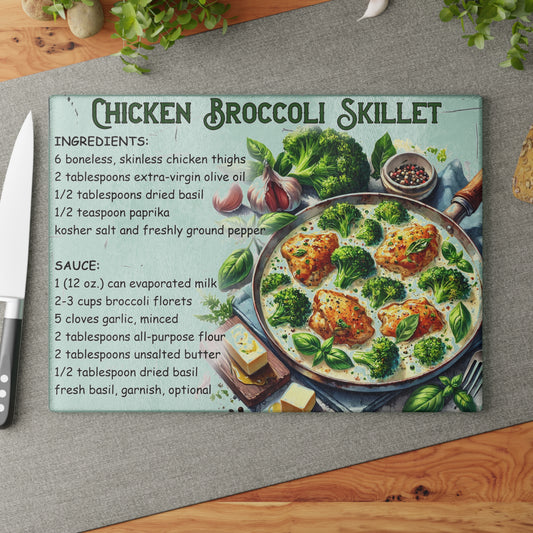 🍗 Chicken Broccoli Skillet – Easy Dinner Recipe Cutting Board