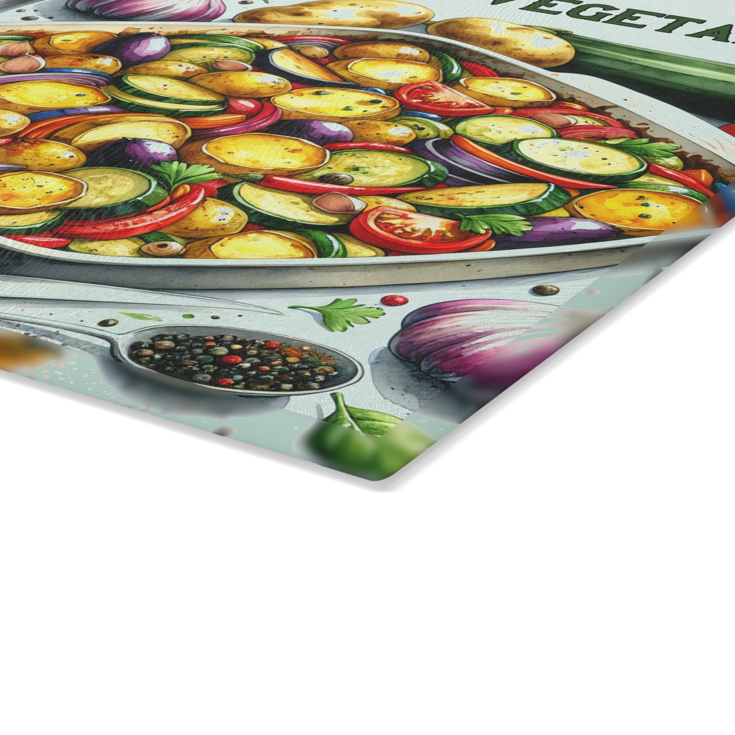 🥔🌿 Garlic Herb Roasted Vegetables Cutting Board – Flavorful Kitchen Art for Everyday Cooking 🍅