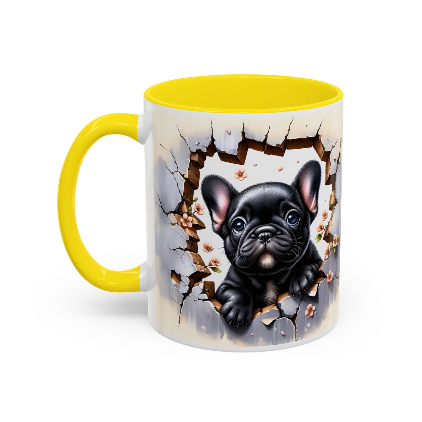 🐾☕ Black French Bulldog Puppy Accent Mug – Cute Breakthrough Pup Design ✨