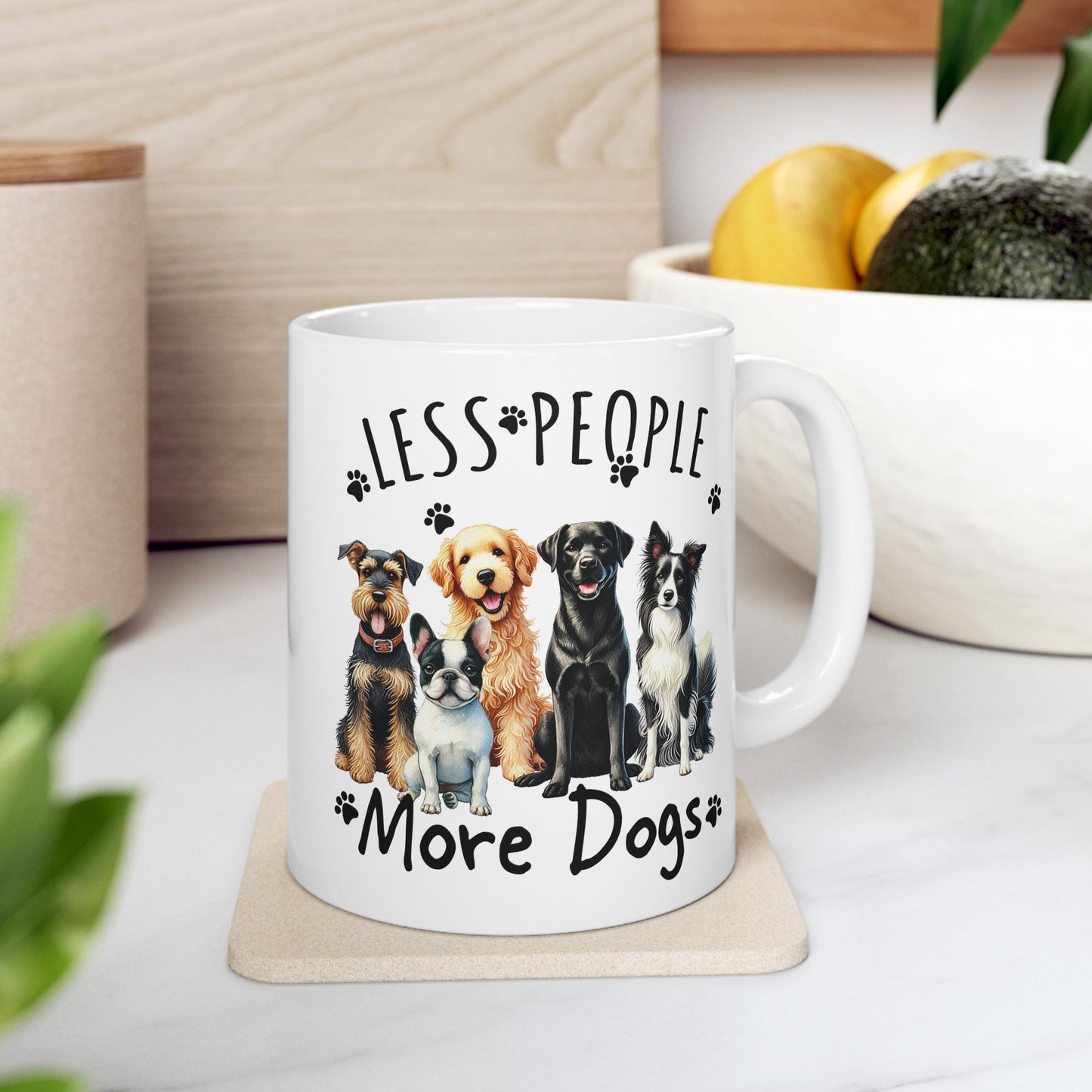 🐾 Less People, More Dogs Mug – The Paw-fect Crew for Dog Lovers ☕