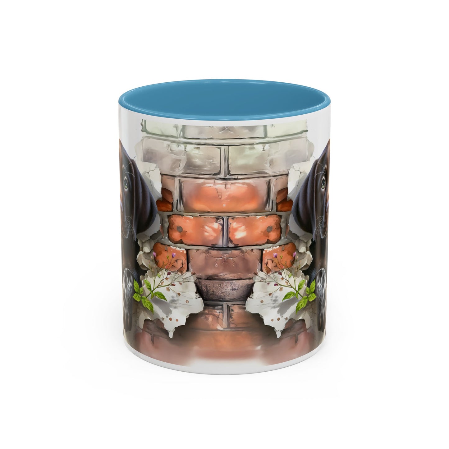 🐶🍫 Chocolate Lab Puppy Accent Mug – Sweet Brown Pup Coffee Cup ☕💛