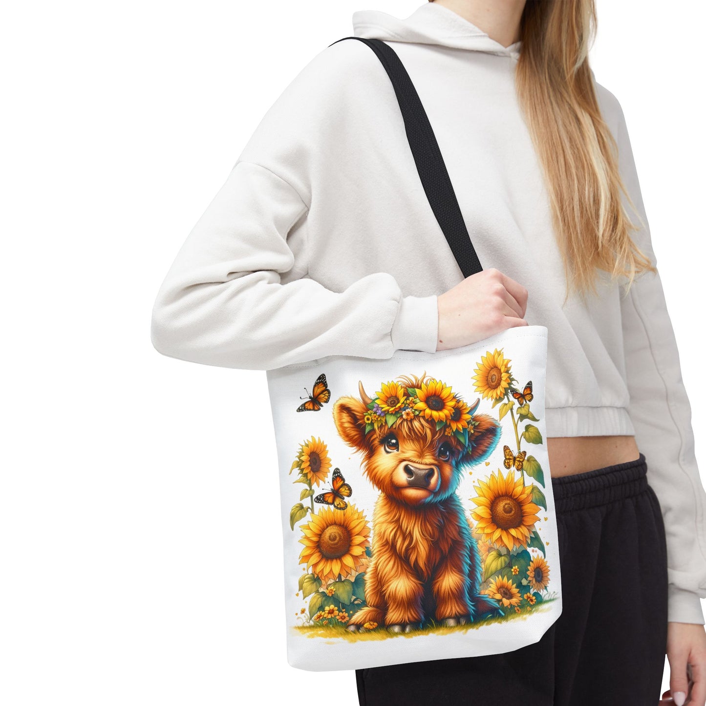 Bolsa de mano de vaca de las Tierras Altas: estética rústica de granja, bolsa de compras reutilizable con un toque rústico y chic, regalo inspirado en la naturaleza para amantes de los animales.