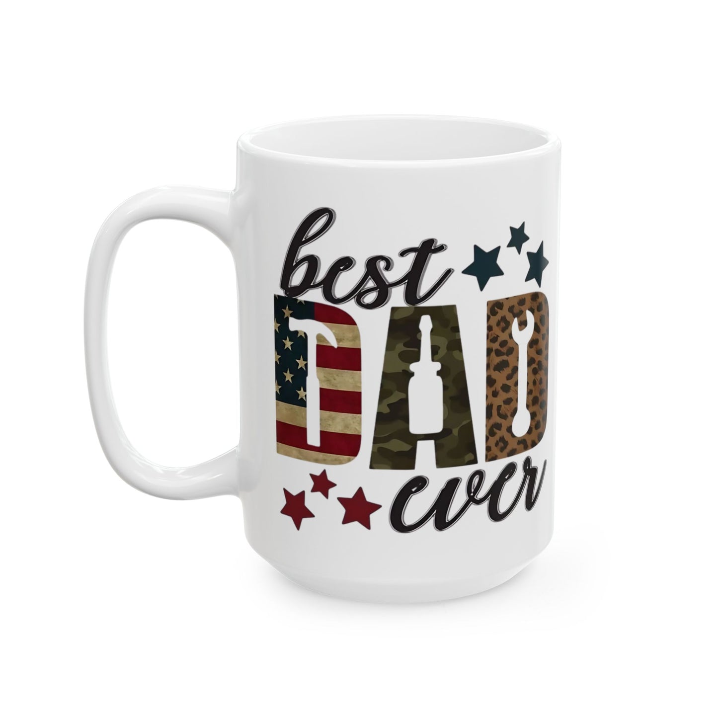 El mejor papá del mundo: taza de café con temática patriótica y camuflaje (325 ml y 430 ml)