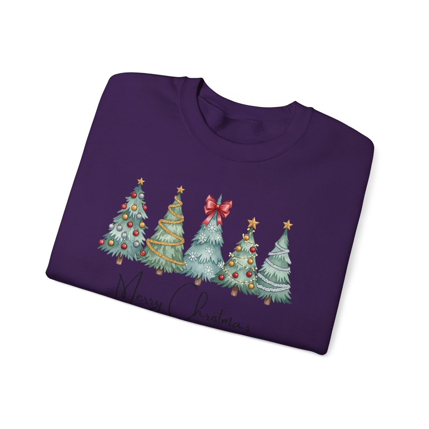 🎄✨ Merry Christmas Trees Sweatshirt – Bold Patterns & Festive Cheer
