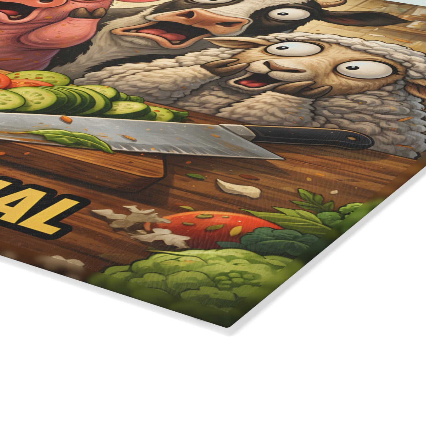 This Feels Personal Glass Cutting Board – Funny Farm Animal Kitchen Art