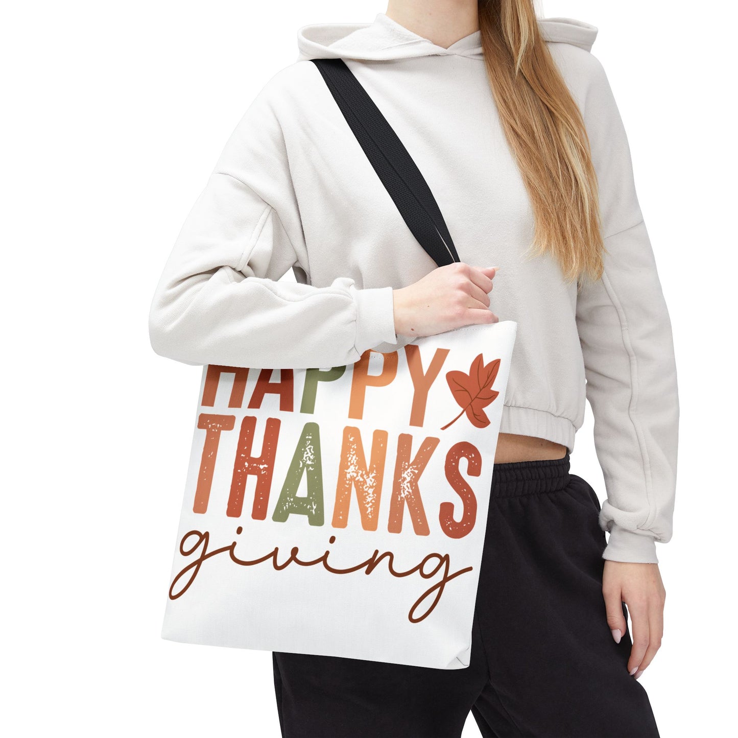 🍁 Rustic Happy Thanksgiving Tote Bag – Simple Charm for the Season 🍂🧡