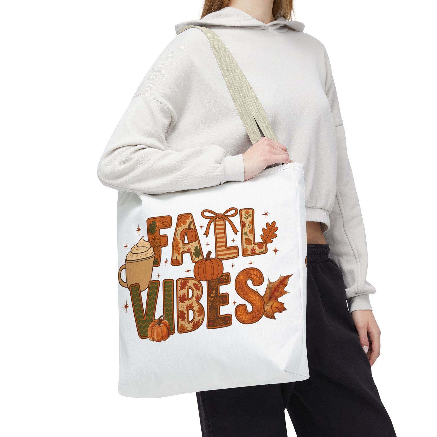 🍁 Fall Vibes Tote Bag – Cozy Comfort for Your Autumn Adventures 🎃☕