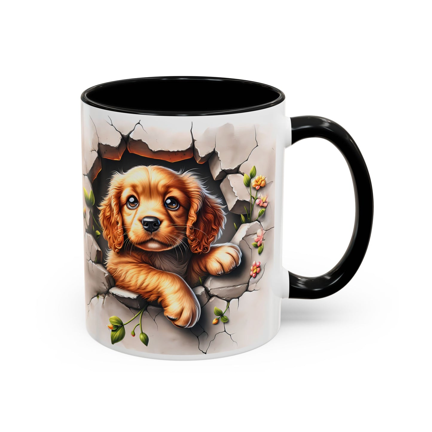🐾 Cocker Spaniel Puppy Accent Mug – Sweet Fluffy Pup Coffee Cup ☕🤎