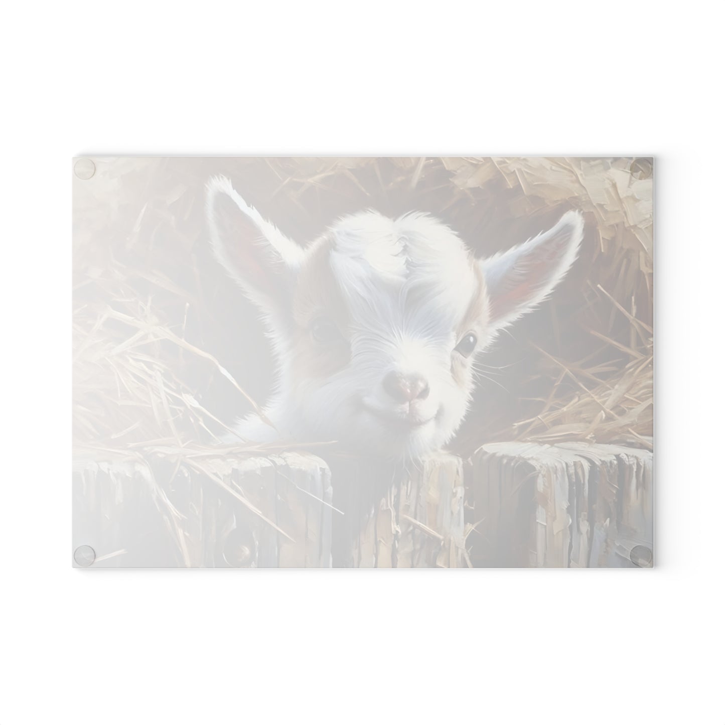 🐐 Straw Nest Baby Goat Cutting Board – Farm Fresh Charm for Your Kitchen