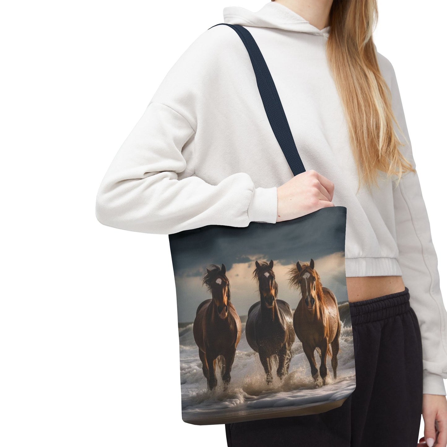 Bolsa de mano Caballos salvajes al anochecer: un bolso de mano atrevido inspirado en la naturaleza para amantes de los caballos