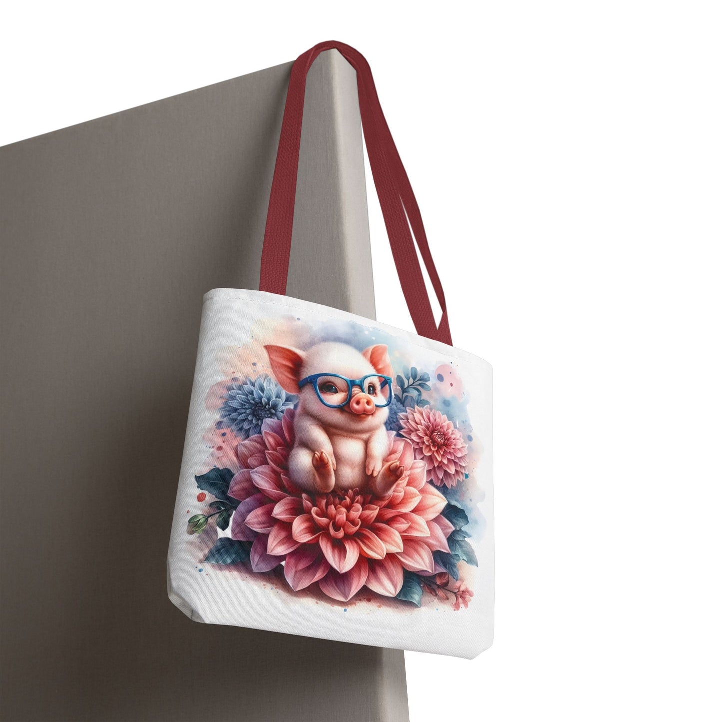 🐷 Floral Piglet Tote Bag – Cute, Whimsical & Practical 🌸