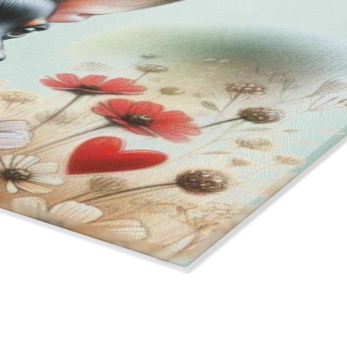 🌸 Miniature Pinscher Wildflower Cutting Board – Bold Beauty with Petite Charm 🐾