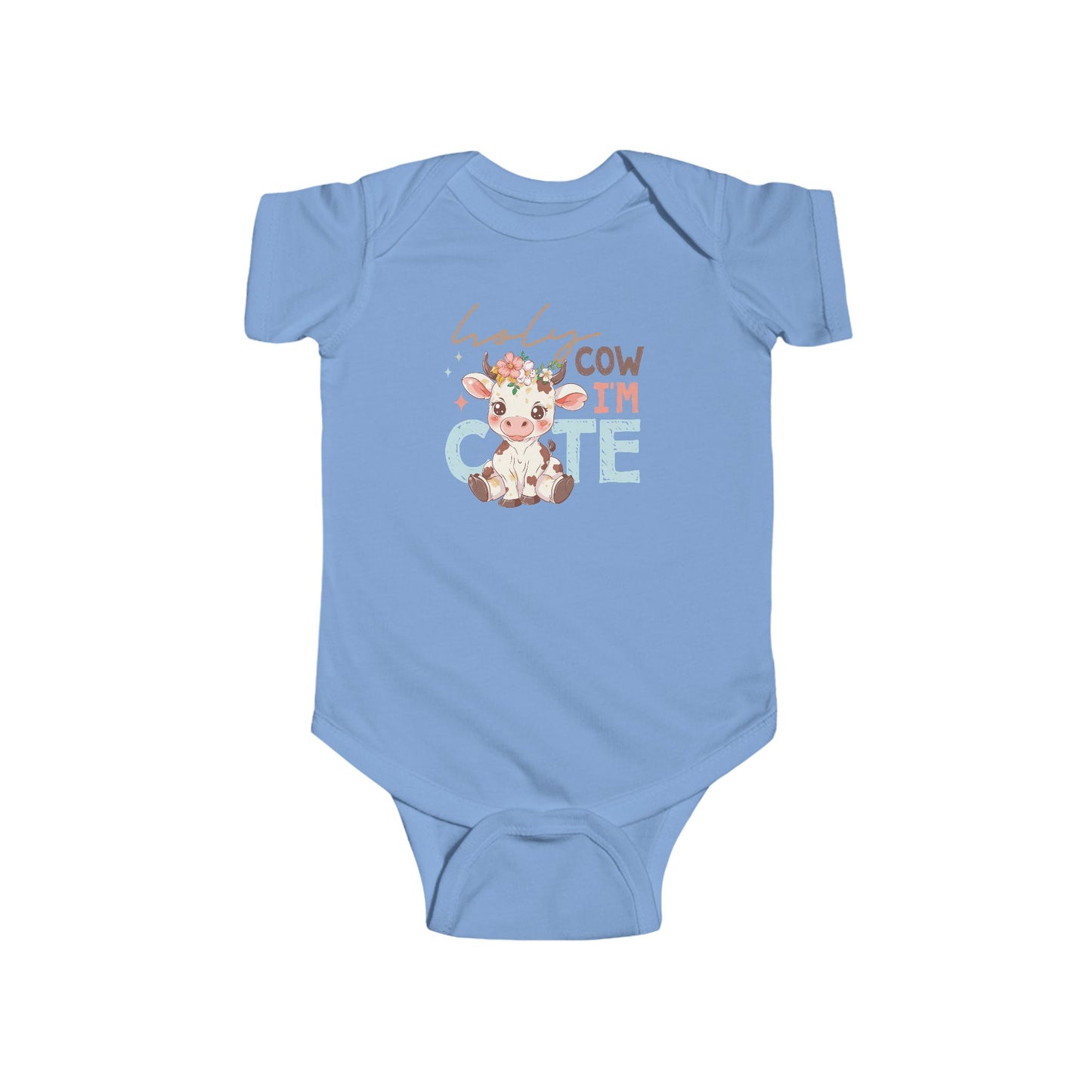 🐮🌸 Holy Cow I’m Cute Baby Onesie – Adorable Farm Animal Outfit for Babies 🍼✨