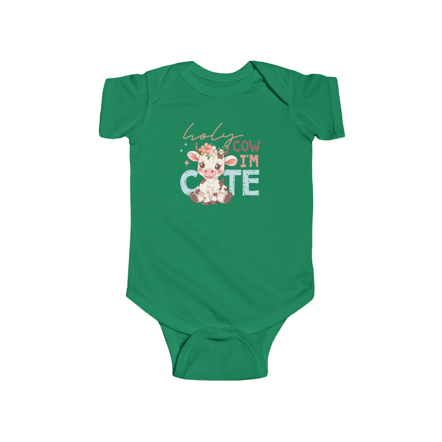 🐮🌸 Holy Cow I’m Cute Baby Onesie – Adorable Farm Animal Outfit for Babies 🍼✨