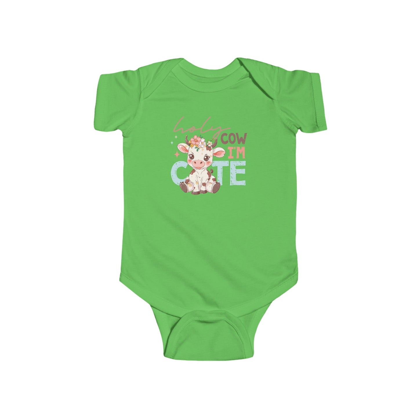 🐮🌸 Holy Cow I’m Cute Baby Onesie – Adorable Farm Animal Outfit for Babies 🍼✨