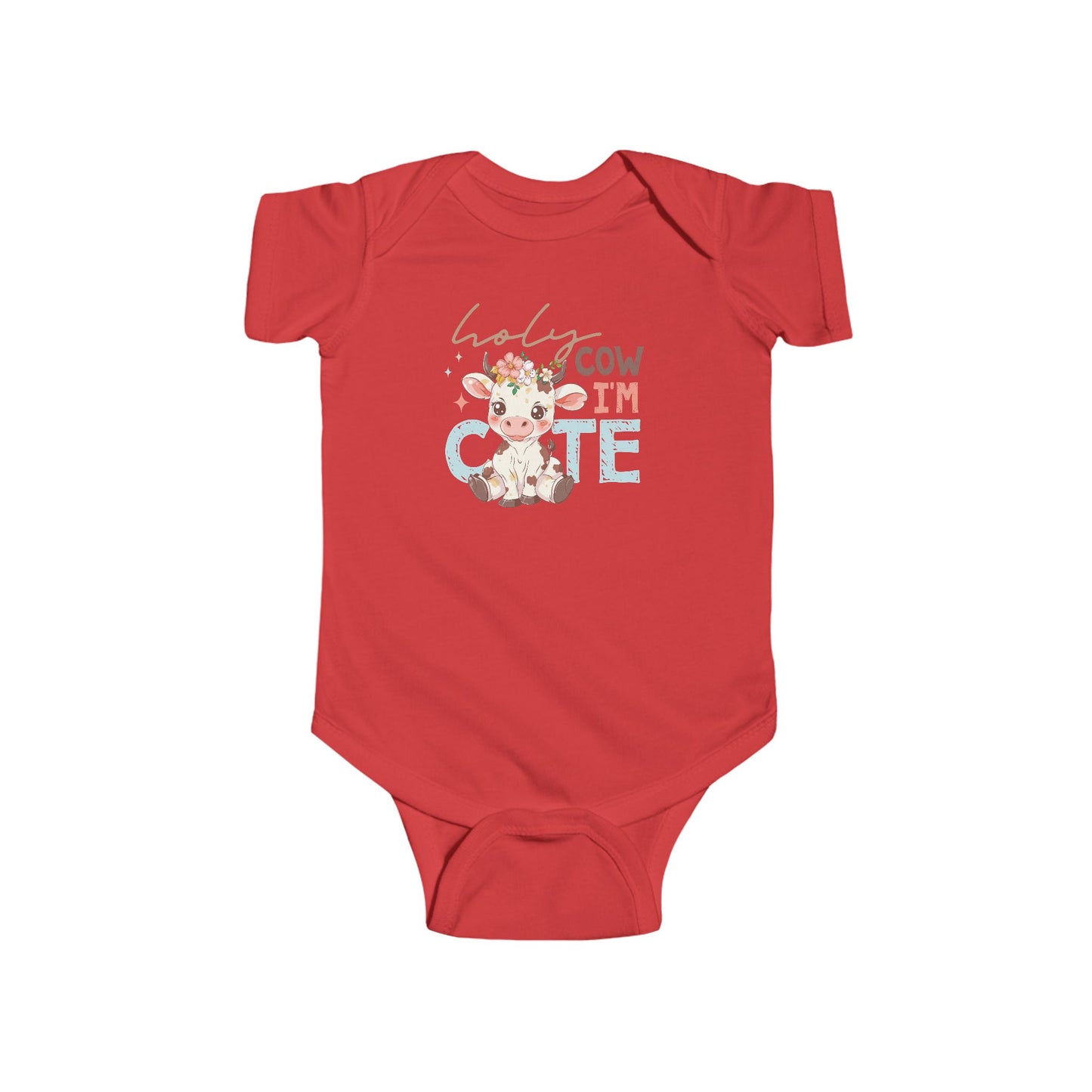 🐮🌸 Holy Cow I’m Cute Baby Onesie – Adorable Farm Animal Outfit for Babies 🍼✨