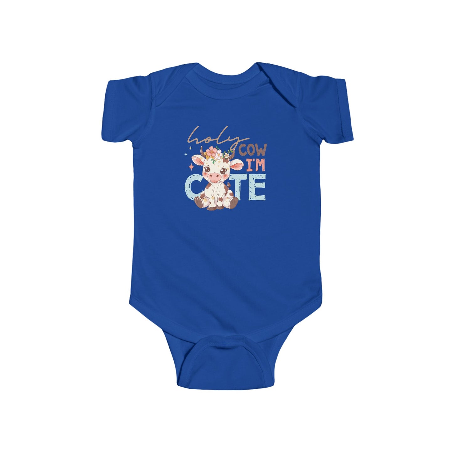 🐮🌸 Holy Cow I’m Cute Baby Onesie – Adorable Farm Animal Outfit for Babies 🍼✨