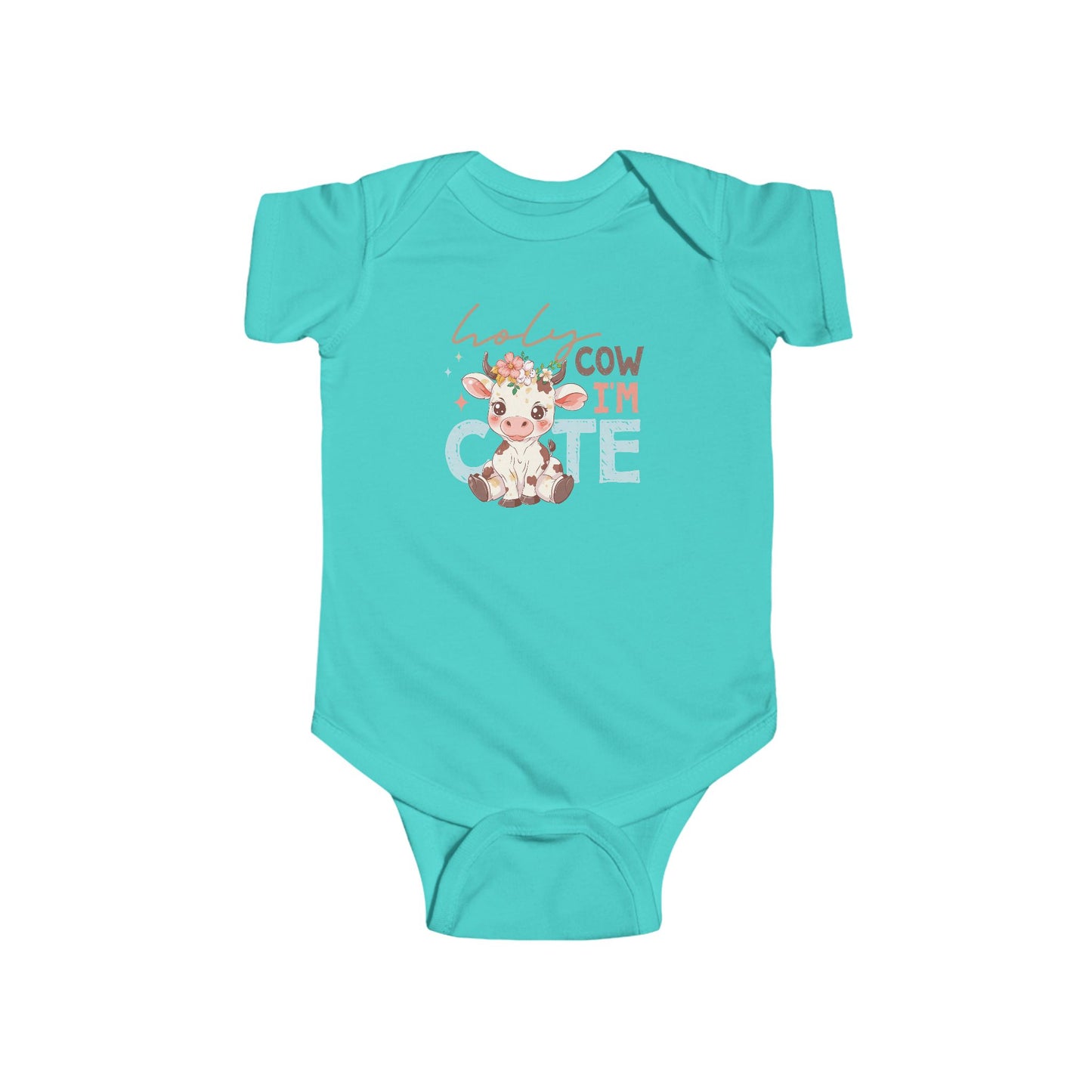 🐮🌸 Holy Cow I’m Cute Baby Onesie – Adorable Farm Animal Outfit for Babies 🍼✨