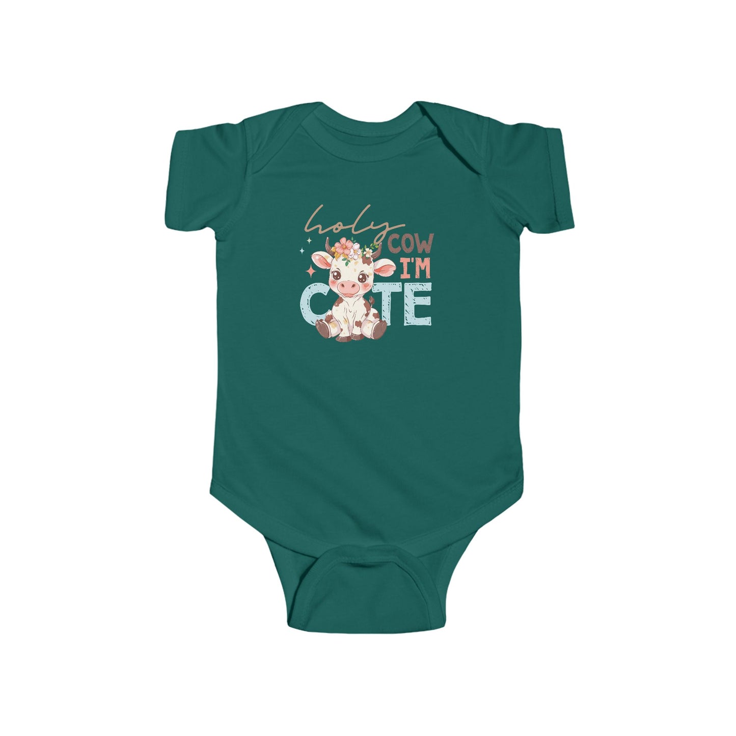 🐮🌸 Holy Cow I’m Cute Baby Onesie – Adorable Farm Animal Outfit for Babies 🍼✨