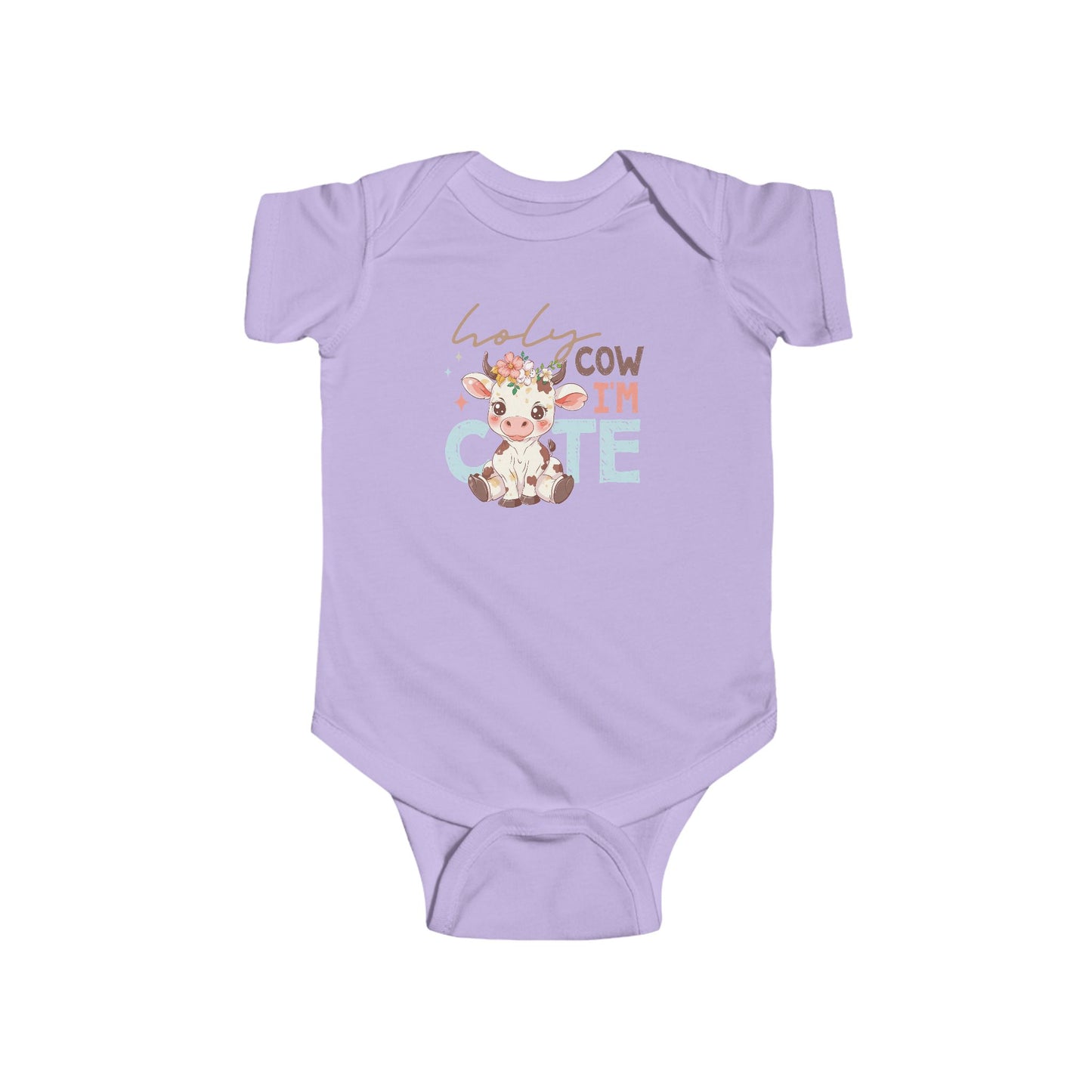 🐮🌸 Holy Cow I’m Cute Baby Onesie – Adorable Farm Animal Outfit for Babies 🍼✨