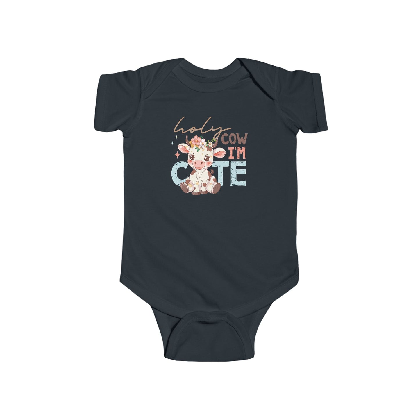 🐮🌸 Holy Cow I’m Cute Baby Onesie – Adorable Farm Animal Outfit for Babies 🍼✨