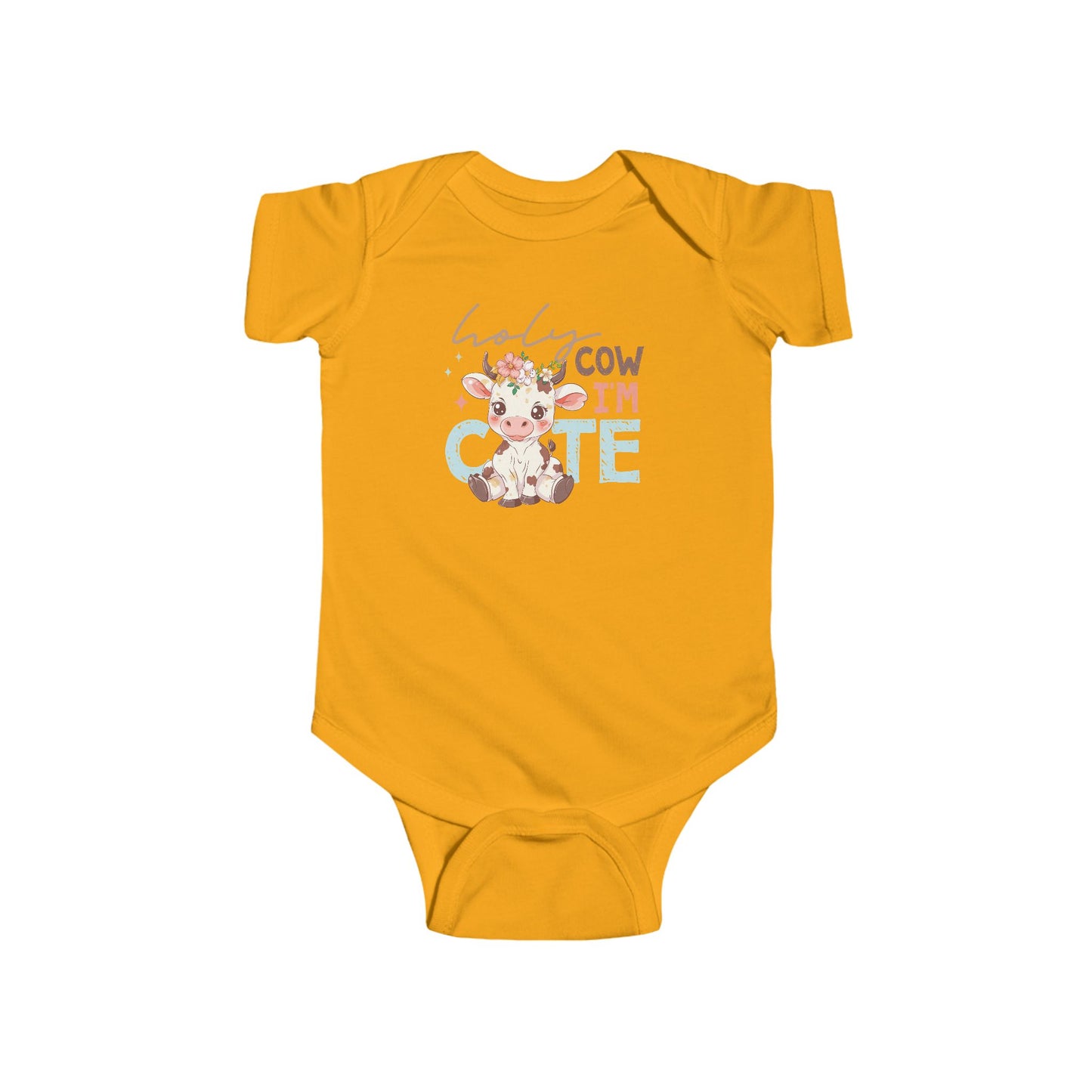 🐮🌸 Holy Cow I’m Cute Baby Onesie – Adorable Farm Animal Outfit for Babies 🍼✨