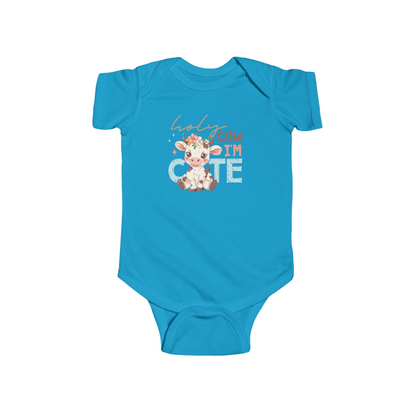 🐮🌸 Holy Cow I’m Cute Baby Onesie – Adorable Farm Animal Outfit for Babies 🍼✨
