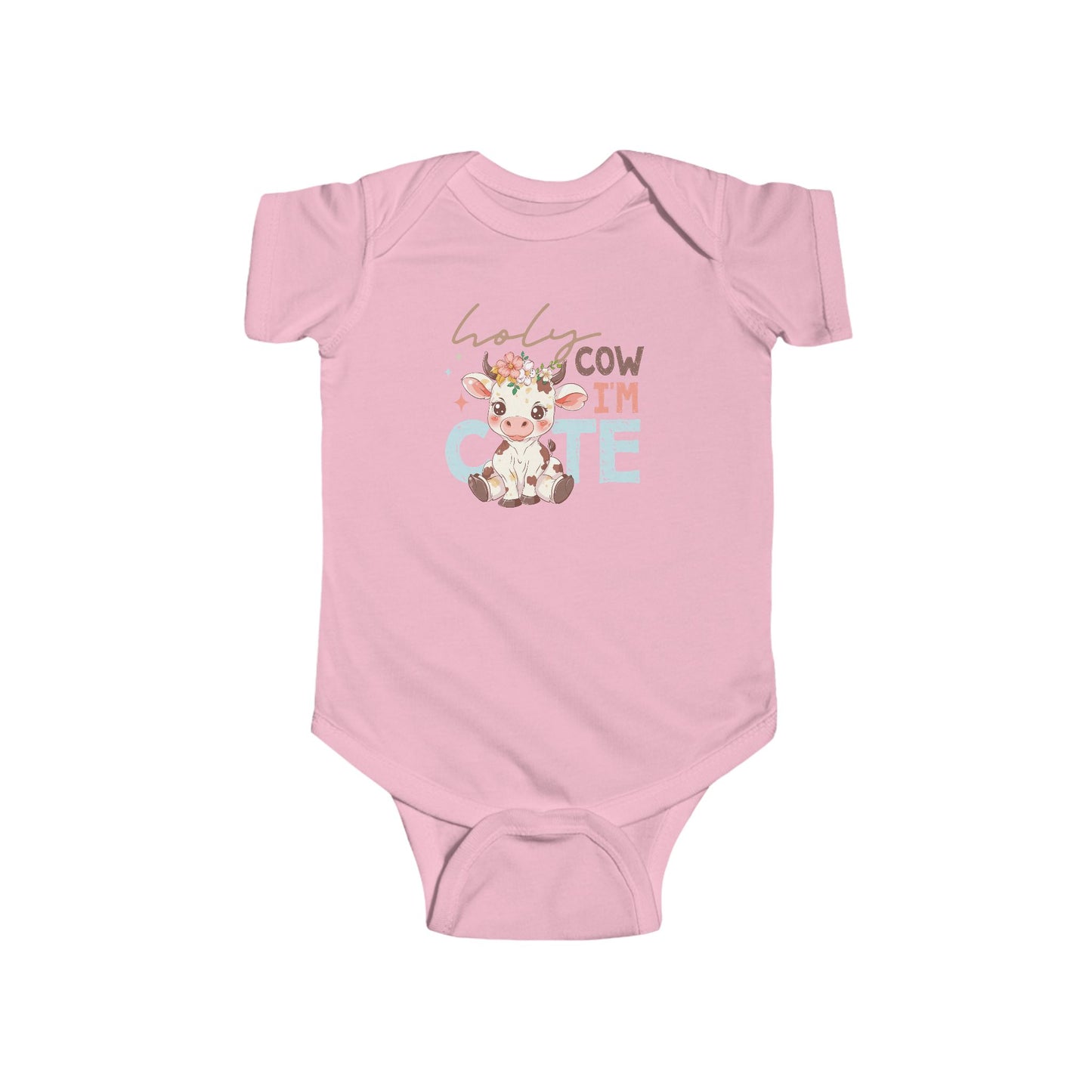 🐮🌸 Holy Cow I’m Cute Baby Onesie – Adorable Farm Animal Outfit for Babies 🍼✨