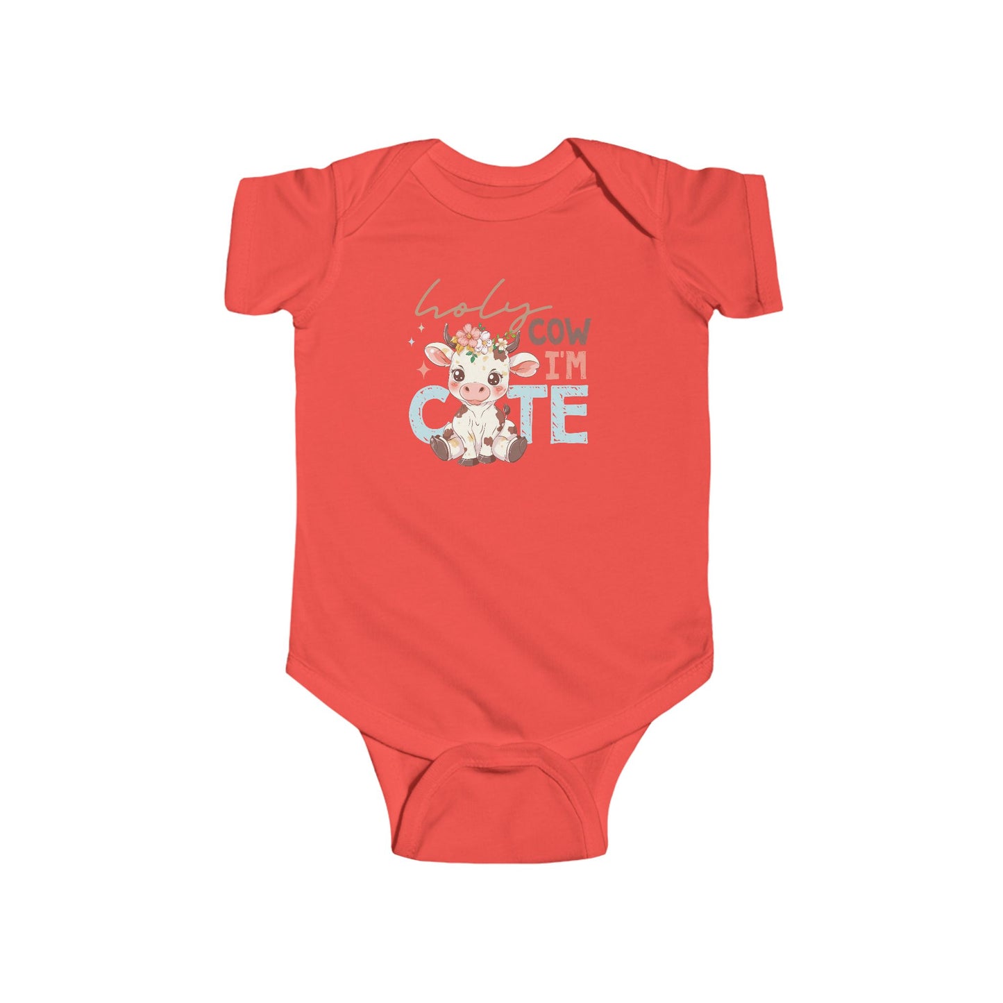 🐮🌸 Holy Cow I’m Cute Baby Onesie – Adorable Farm Animal Outfit for Babies 🍼✨