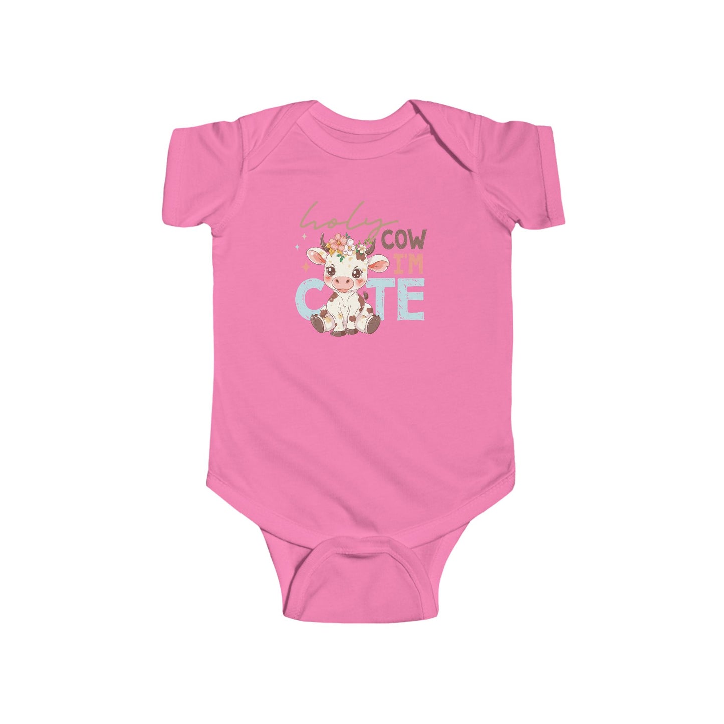 🐮🌸 Holy Cow I’m Cute Baby Onesie – Adorable Farm Animal Outfit for Babies 🍼✨