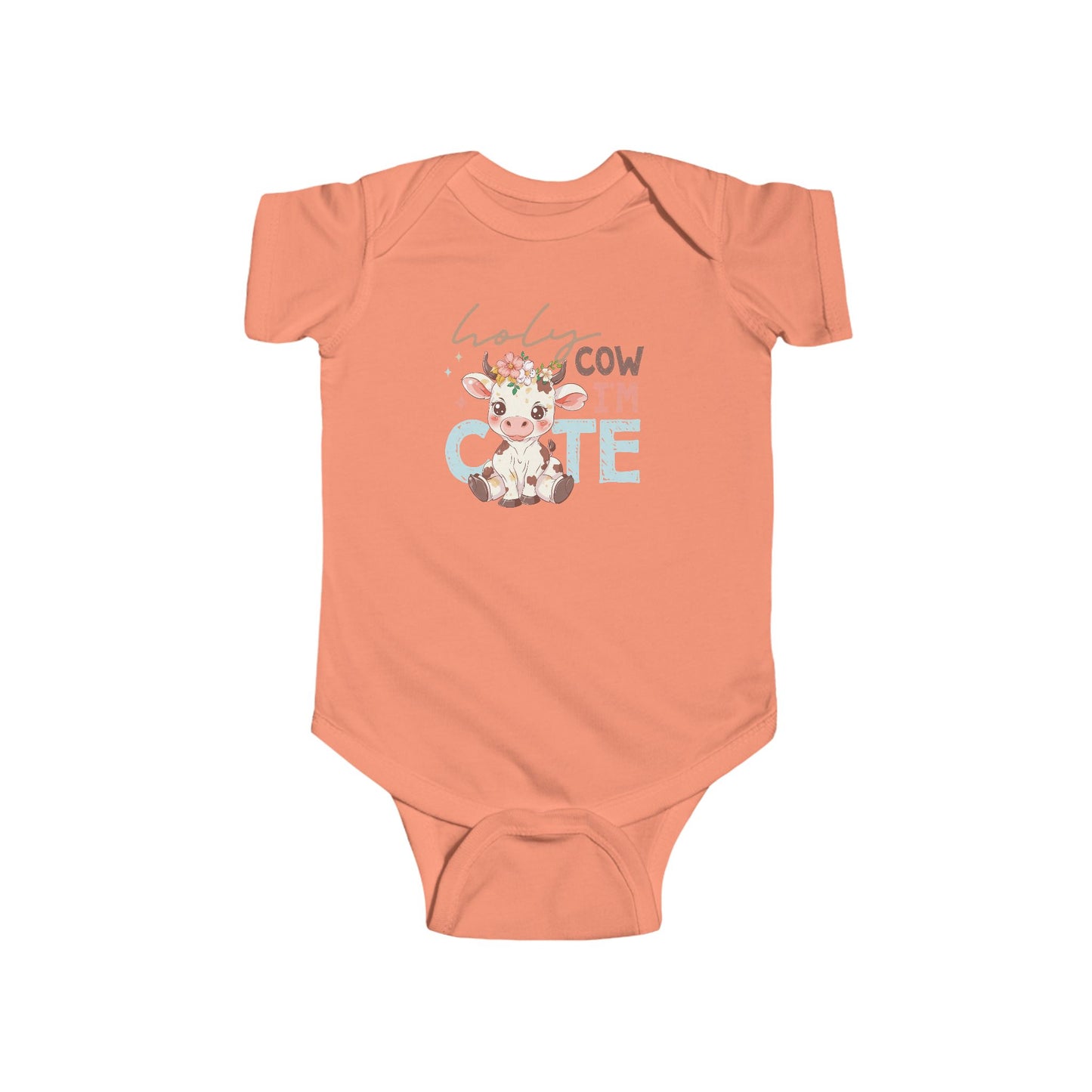 🐮🌸 Holy Cow I’m Cute Baby Onesie – Adorable Farm Animal Outfit for Babies 🍼✨