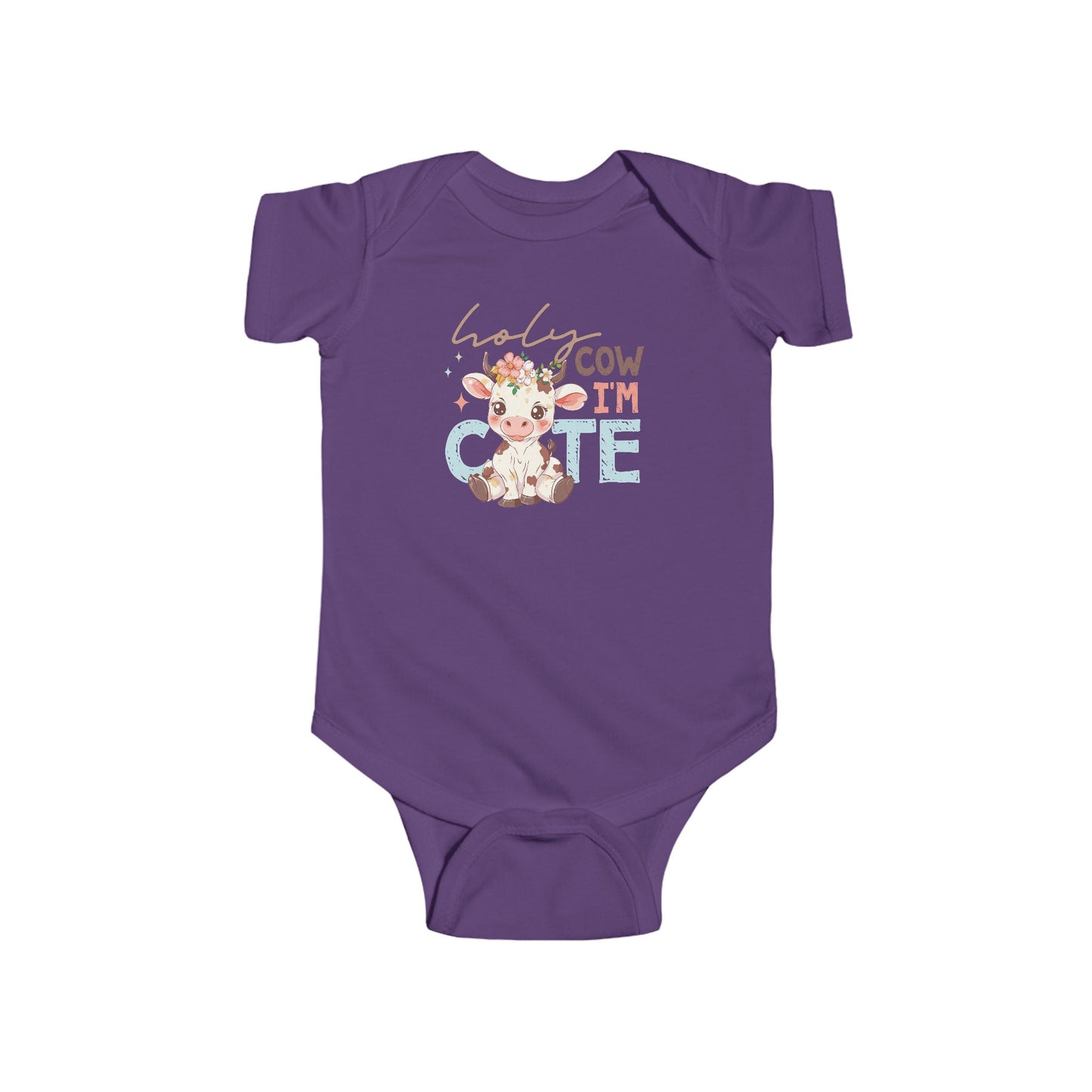 🐮🌸 Holy Cow I’m Cute Baby Onesie – Adorable Farm Animal Outfit for Babies 🍼✨