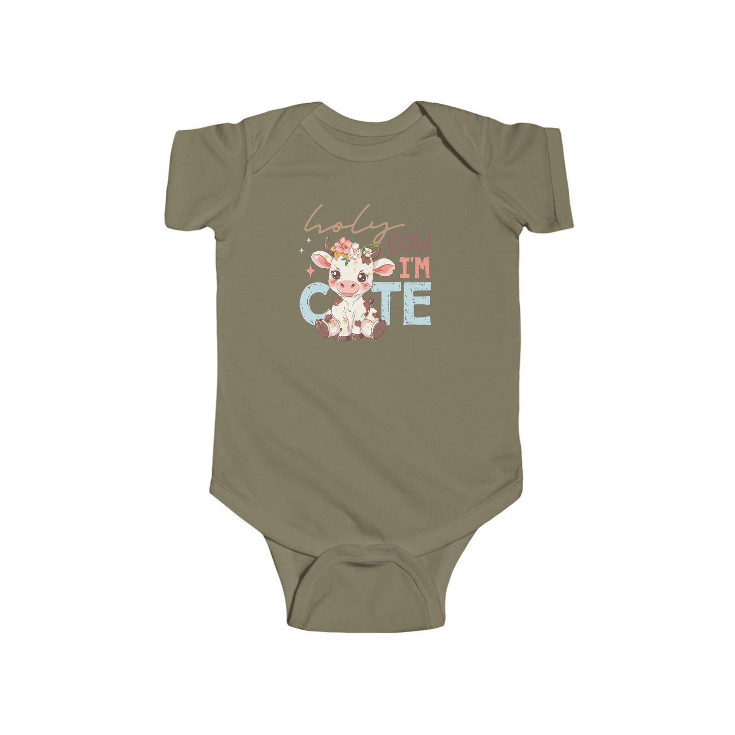 🐮🌸 Holy Cow I’m Cute Baby Onesie – Adorable Farm Animal Outfit for Babies 🍼✨