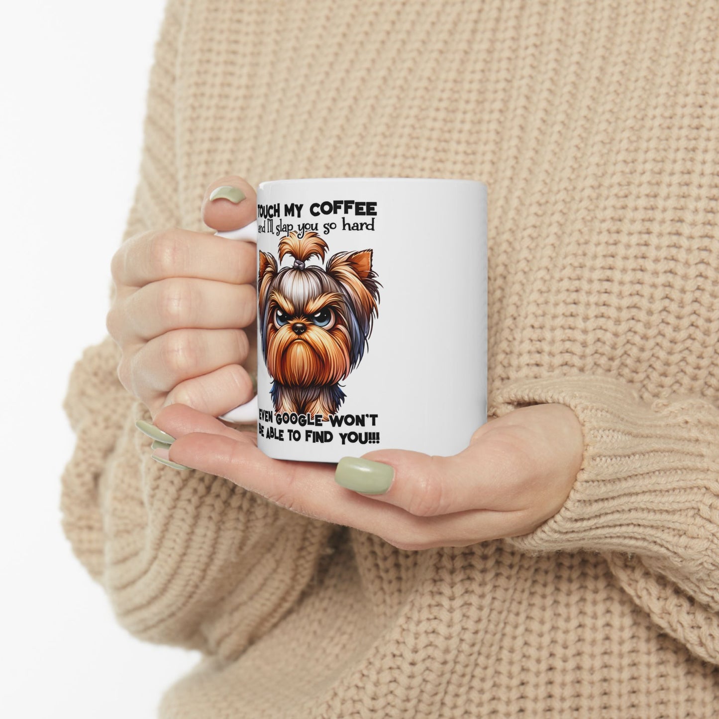 Taza de Yorkshire Terrier Gruñón: “Toca mi café y te daré una bofetada…” 💥