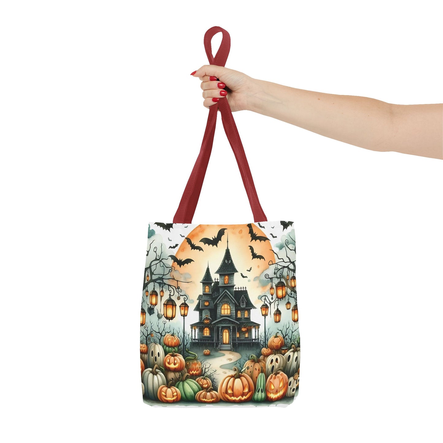 🏚️ Haunted House Halloween Tote Bag – Spooky Nights & Pumpkin Delights 🎃🖤