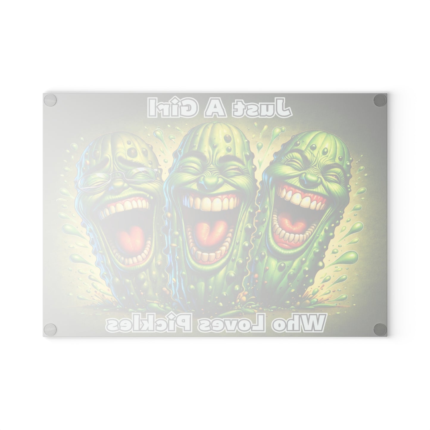 Just a Girl Who Loves Pickles Glass Cutting Board – Funny Pickle Kitchen Decor