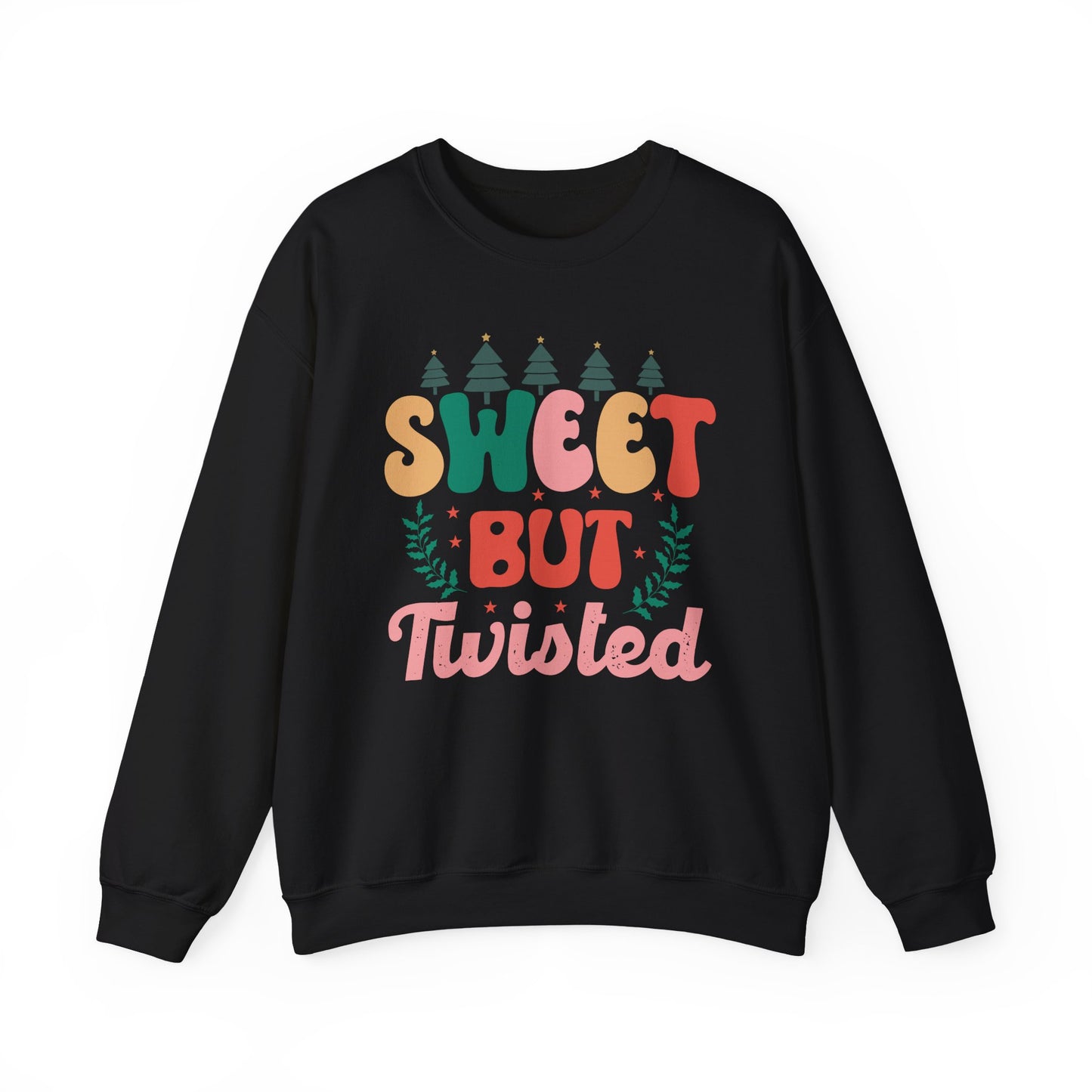 🎀✨ Sweet But Twisted Sweatshirt – Retro Pastel Christmas Vibes for the Season 🌲💖