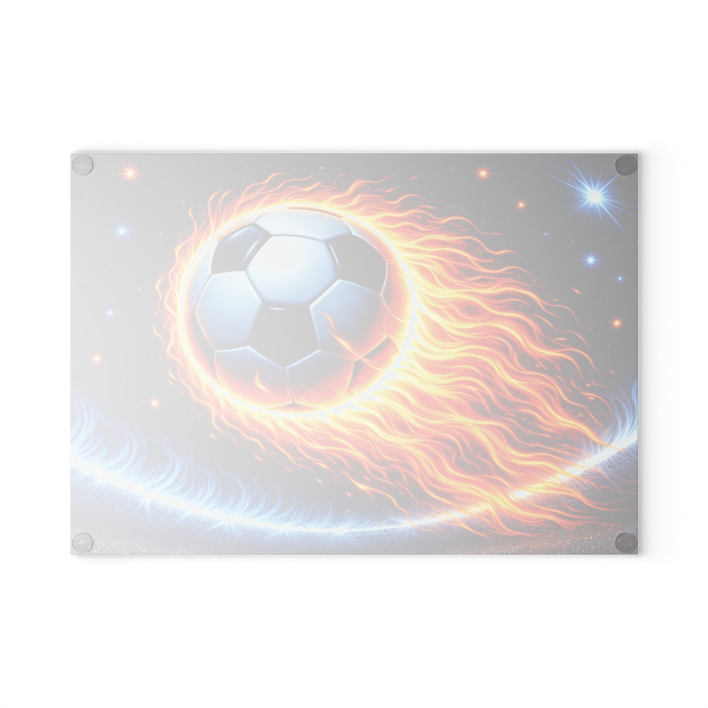 Fiery Soccer Ball Cutting Board – Game Day Heat for Your Kitchen