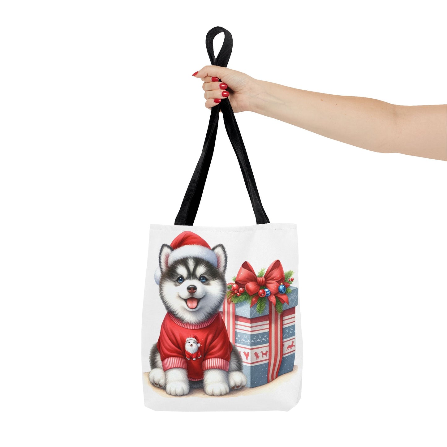🎁 Christmas Husky Tote Bag – Festive Pup & Holiday Cheer in Every Carry 🎄