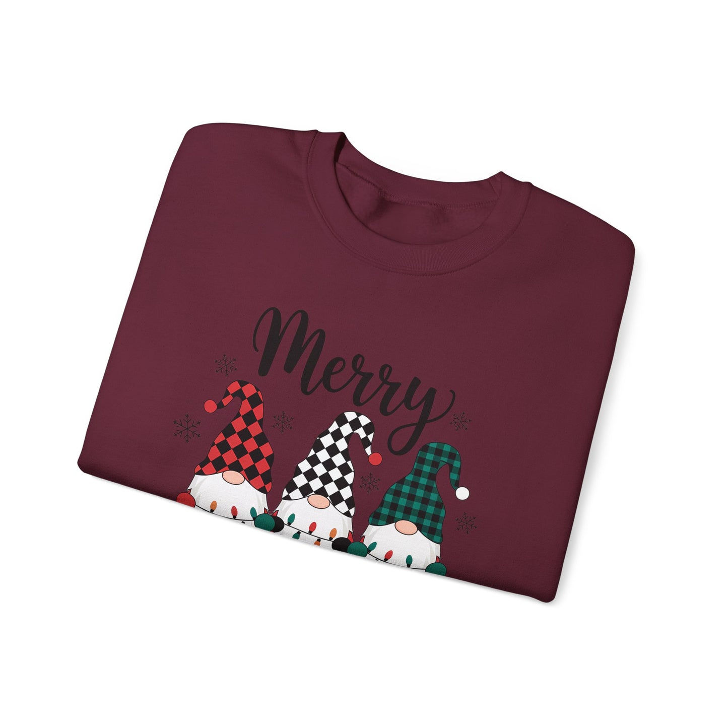 🎅✨ Merry Gnome Lights Sweatshirt – Whimsical Scandinavian Holiday Charm