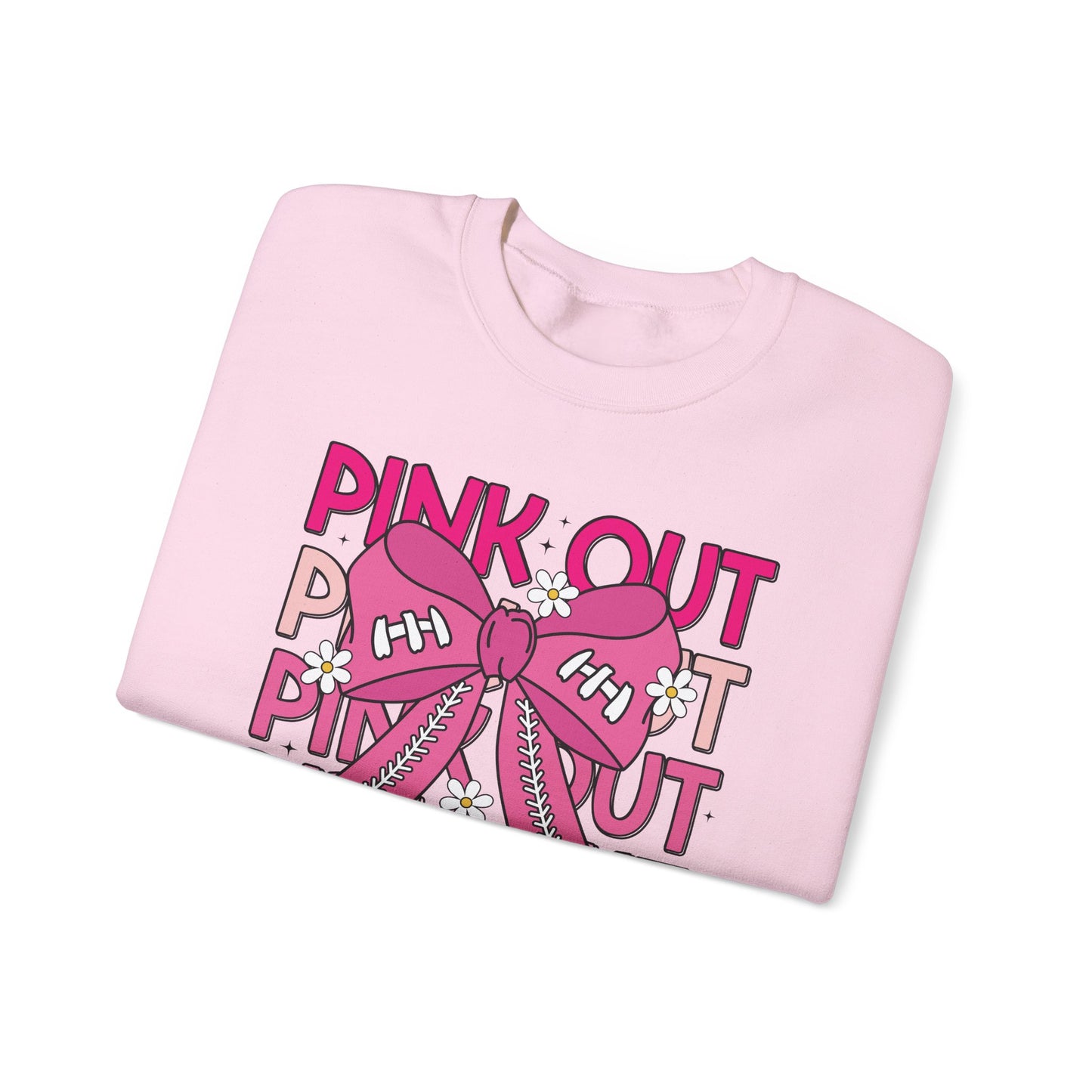🎀🌸 Pink Out Sweatshirt – Cheer Bow Breast Cancer Awareness
