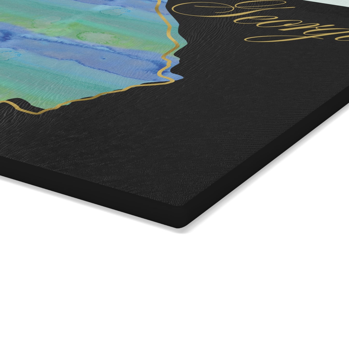 💙 Georgia State Cutting Board – Southern Roots with Watercolor Elegance