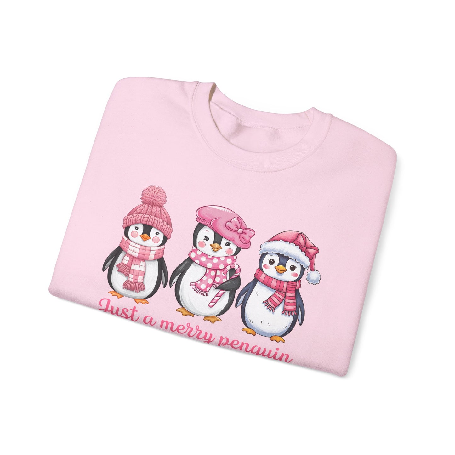 🐧✨ Just a Merry Penguin Sweatshirt – Cute Winter Friends in Pink ❄️💖
