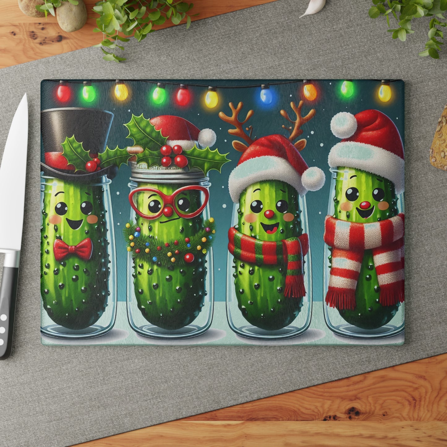 🥒🎄 Christmas Pickles Cutting Board – Holiday Cheer with a Crunchy Twist ✨🍴
