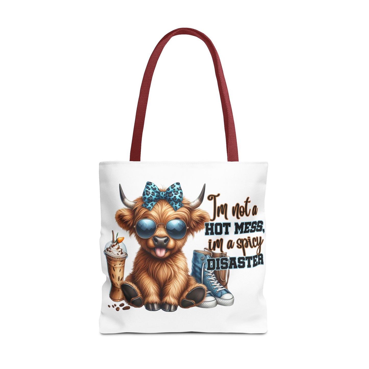 Bolsa de tela Highland Cow: «No soy un desastre picante, soy un desastre picante».